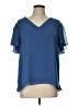Vince Camuto 100% Polyester Blue Short Sleeve Blouse Size L - photo 1