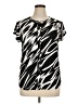 Dana Buchman Animal Print Black Short Sleeve Blouse Size XL - photo 1
