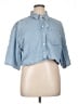 Cos Blue 3/4 Sleeve Button-Down Shirt Size 14 - photo 1