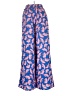 L Love 100% Polyester Paisley Blue Casual Pants Size S - photo 2
