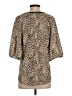 Chico's 100% Linen Animal Print Tan 3/4 Sleeve Blouse Size S - photo 2