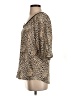 Chico's 100% Linen Animal Print Tan 3/4 Sleeve Blouse Size S - photo 5