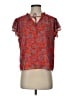 CeCe 100% Polyester Red Short Sleeve Blouse Size S - photo 1