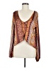 Chrysanthemum 100% Polyester Brown Long Sleeve Blouse Size M - photo 1