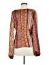 Chrysanthemum 100% Polyester Brown Long Sleeve Blouse Size M - photo 2
