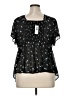 Torrid Black Short Sleeve Blouse Size 1X Plus (1) - photo 2