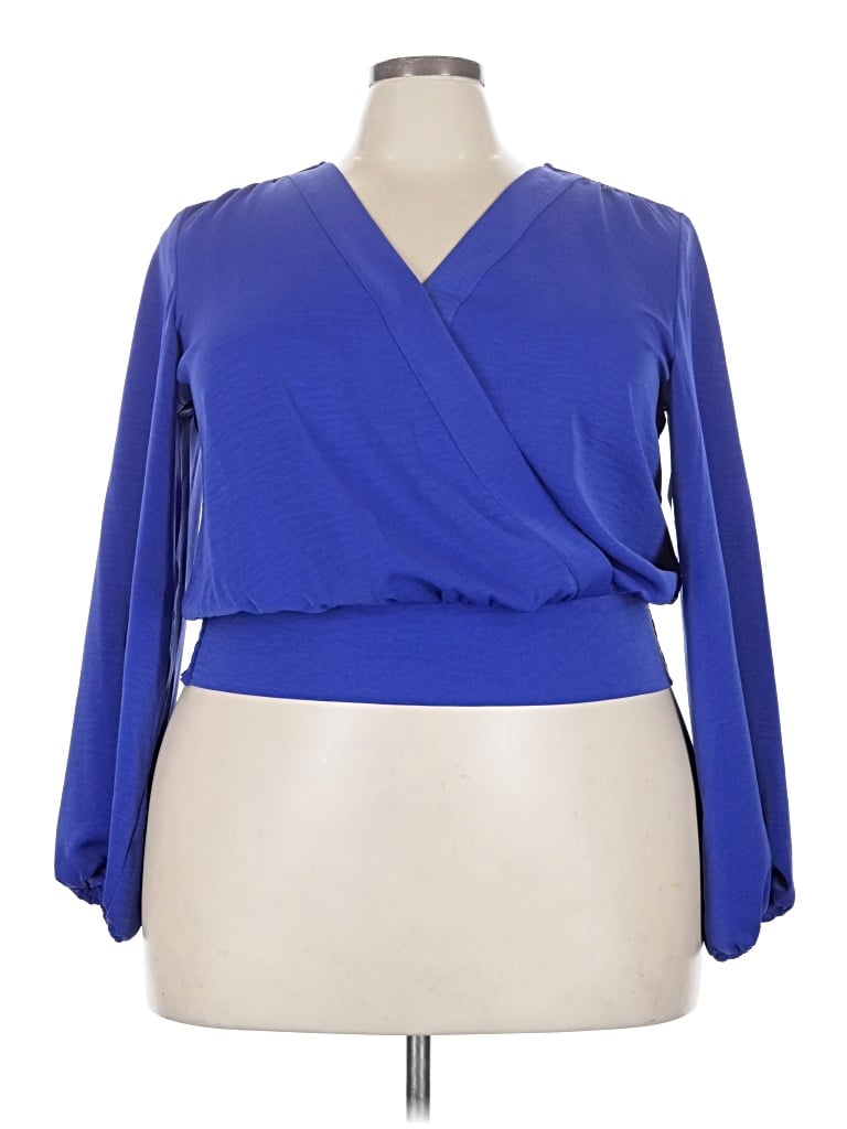 Nine West Long Sleeve Blouse In Blue