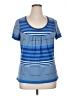 Venezia Stripes Blue Short Sleeve T-Shirt Size 14 - 16 Plus - photo 1