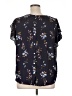 PREMISE 100% Polyester Floral Black Short Sleeve Blouse Size 1X - photo 2