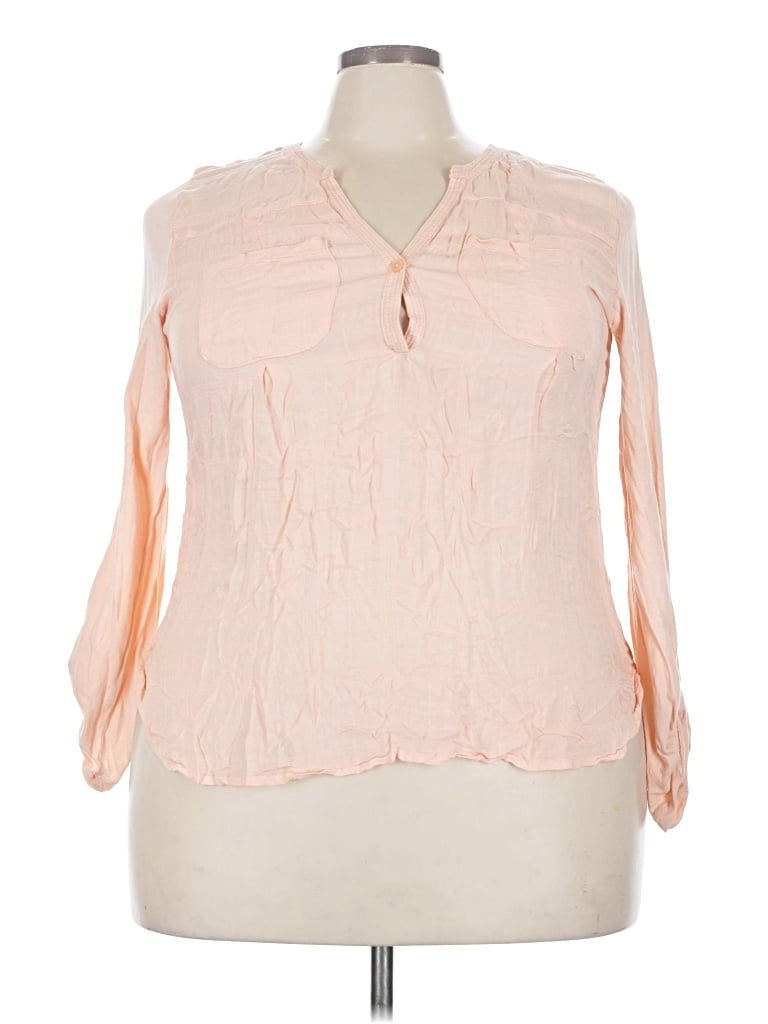 Pre-owned Merona Long Sleeve Blouse In Pink