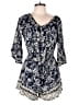 Angie 100% Rayon Paisley Blue Romper Size M - photo 1