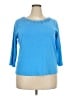 Rafaella 100% Cotton Blue 3/4 Sleeve Top Size 2X - photo 1