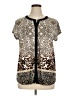 Dana Buchman Animal Print Brown Short Sleeve Blouse Size XL - photo 1