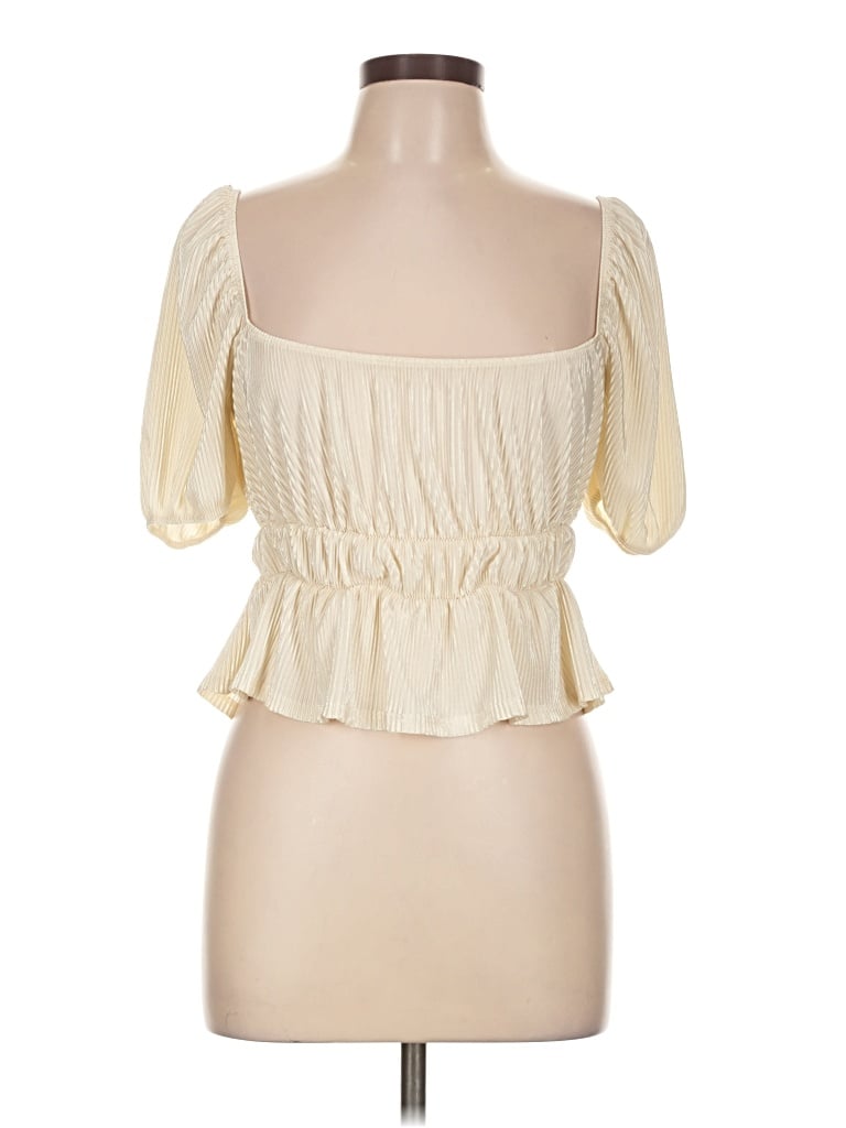 Pre-owned Forever 21 Short Sleeve Blouse In Ivory