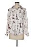 Unbranded 100% Polyester Print Ivory Long Sleeve Blouse Size M - photo 1