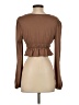 Shein Brown Long Sleeve Blouse Size 4 - photo 2
