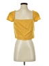 Forever 21 100% Polyester Yellow Short Sleeve Top Size M - photo 1