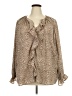 Torrid 100% Polyester Animal Print Brown Long Sleeve Blouse Size 3X Plus (3) - photo 1