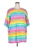 Assorted Brands Stripes Silver Short Sleeve T-Shirt Size 22 - photo 1