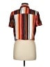 Volcom 100% Viscose Stripes Orange Short Sleeve Blouse Size M - photo 2