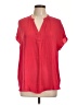 RACHEL Rachel Roy 100% Polyester Red Short Sleeve Blouse Size L - photo 1