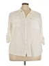 Spense Ivory 3/4 Sleeve Button-Down Shirt Size 3X - photo 1
