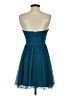 Deb 100% Polyester Hearts Teal Cocktail Dress Size 5 - photo 2