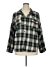 Romwe Plaid Teal 3/4 Sleeve Button-Down Shirt Size XL - photo 1