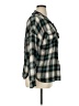 Romwe Plaid Teal 3/4 Sleeve Button-Down Shirt Size XL - photo 4