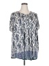 Rose + Olive Paisley Silver Short Sleeve Blouse Size 3X - photo 1