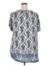 Rose + Olive Paisley Silver Short Sleeve Blouse Size 3X - photo 2