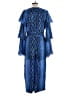 Boohoo 100% Polyester Paisley Blue Jumpsuit Size 10 - photo 2
