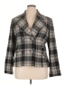 AK Anne Klein 100% Lambswool Plaid Gray Wool Blazer Size 16 - photo 1