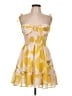 Hutch 100% Polyester Hearts Yellow Cocktail Dress Size L - photo 1