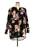 Roaman's 100% Cotton Floral Black 3/4 Sleeve Blouse Size 20W - photo 1