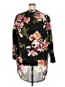 Roaman's 100% Cotton Floral Black 3/4 Sleeve Blouse Size 20W - photo 2