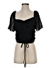 WAYF 100% Polyester Black Short Sleeve Top Size S - photo 1
