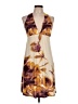Buttons Print Tan Cocktail Dress Size L - photo 1