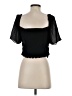 WAYF 100% Polyester Black Short Sleeve Top Size S - photo 2
