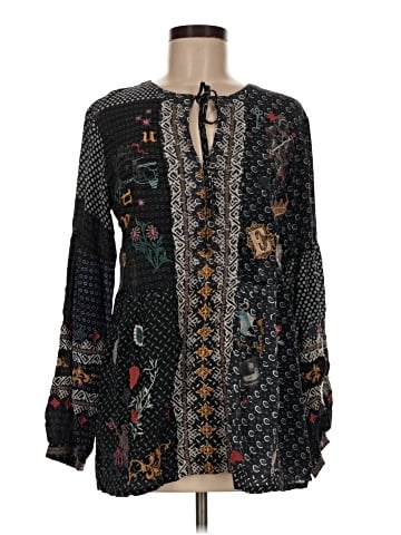 Johnny Was Long Sleeve Silk Top (view 1)