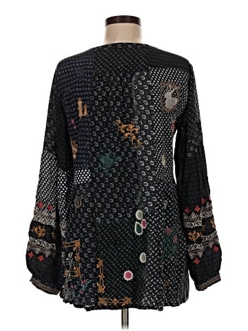 Johnny Was Long Sleeve Silk Top (view 2)