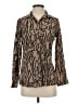 Assorted Brands Animal Print Brown Long Sleeve Blouse Size S - photo 1