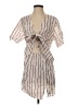 Sabo 100% Polyester Stripes Tan Casual Dress Size XS - photo 1