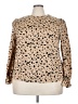 Unbranded Animal Print Tan Long Sleeve Blouse Size 3X - photo 1