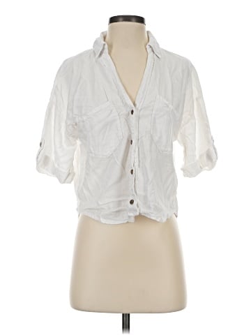 Zara 3/4 Sleeve Button-Down Shirt (view 1)