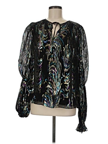 Trina Turk Long Sleeve Silk Top (view 1)