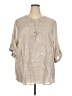 Lila Rose Metallic Silver 3/4 Sleeve Blouse Size 2X - photo 1