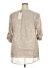 Lila Rose Metallic Silver 3/4 Sleeve Blouse Size 2X - photo 2