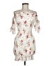 Aqua 100% Polyester Floral White Cocktail Dress Size M - photo 1