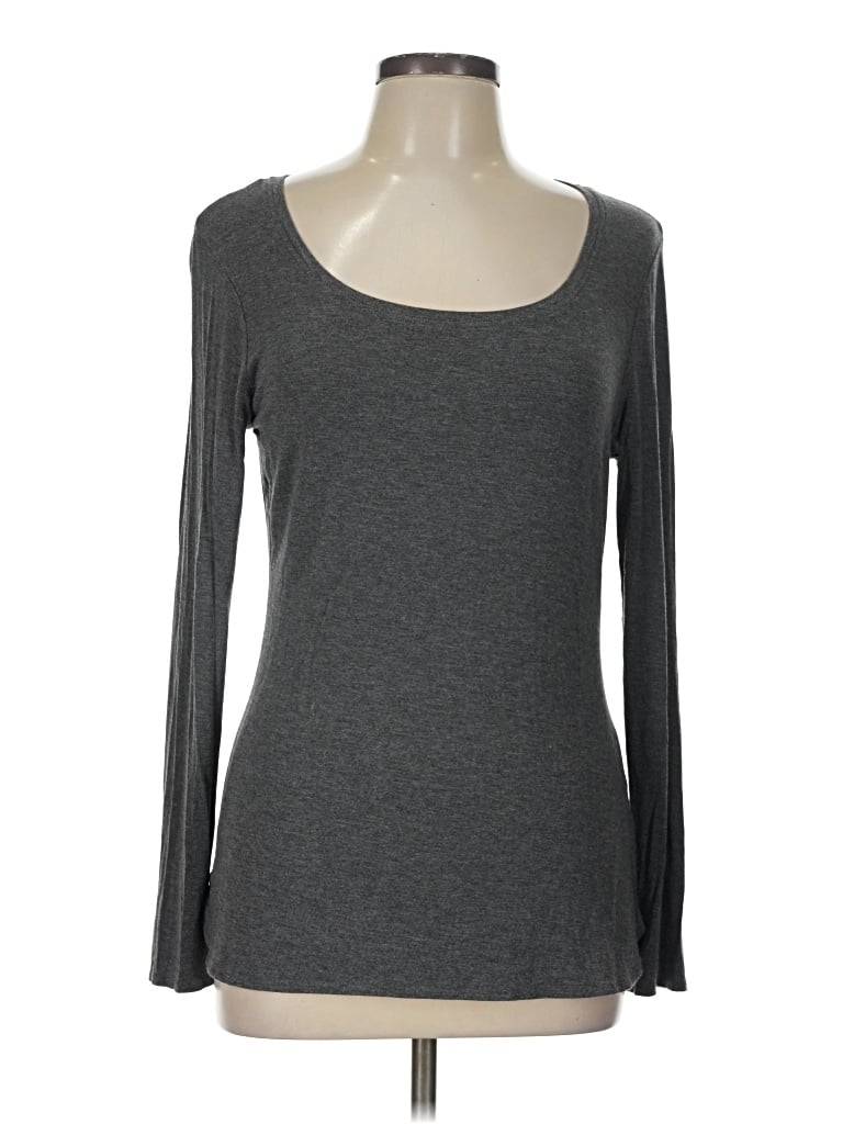 Pre-owned Max Studio Long Sleeve T-shirt In Gray